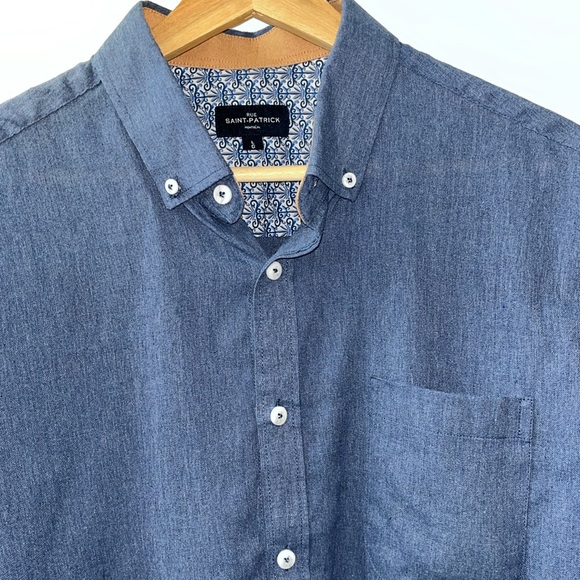 Rue Saint-Patrick Montreal Size Large Dress Shirt. Good Used Condition. Blue - Picture 8 of 16